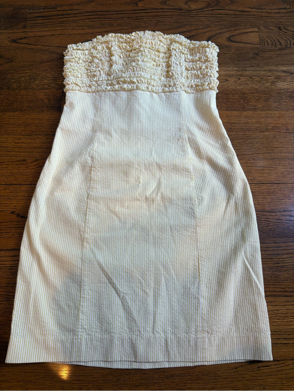 Lilly Pulitzer Franco Dress Seaersucker Strapless Starfruit Yellow Holiday 2